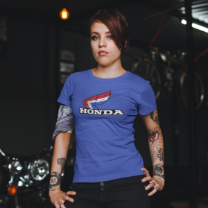 Honda Red, White & Blue Wing Vintage Racing Short Sleeve Tee